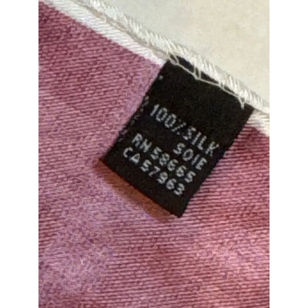 100% Silk Pink Square Scarf Italian Made Small Twilly Bag Scarf Y2K New Preppy